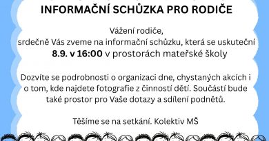 Informační schůzka pro rodiče MŠ Informační schůzka pro rodiče MŠ